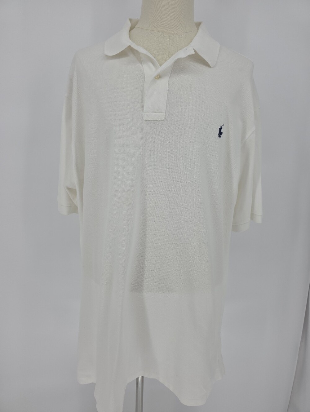Polo Ralph Lauren Polo Shirt 3XLT White Blue Pony Big Tall Cotton Classic